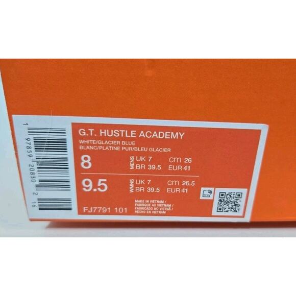 Nike Men\'s G.T. Hustle Academy White/Glacier Blue FJ7791-101 NEW Size 8